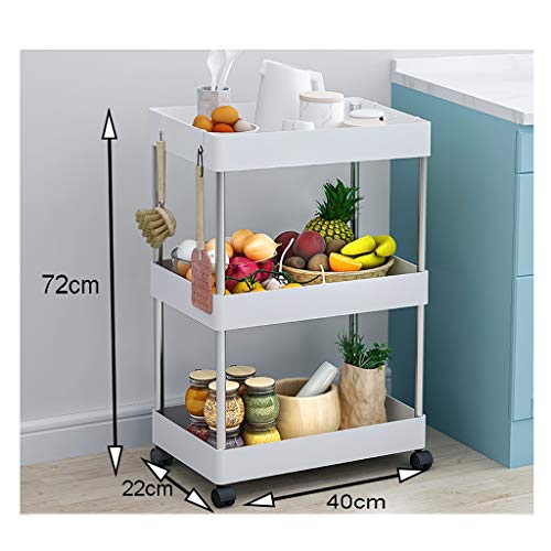 Regalboden Schlafzimmer Küche Trolley WC Lagerung Regal Mobil Badezimmer Rad Abstellflächen (Größe : 40cm×22cm×72cm)