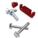 iFJF Fuel Filter Head Housing Spacer, Air Bleeder Screw and 4pcs Bolts -for Duramax 2001-2017 (Red)