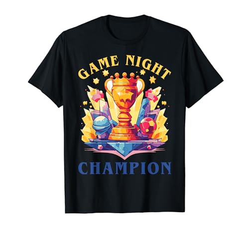 Game Night Champion Board and Video Gamer Ganadores Trofeo Camiseta