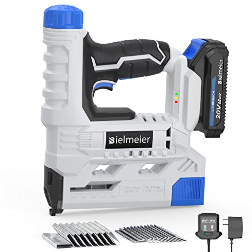 Bielmeier 20V Cordless Brad Nailer, 2 in 1 Nail Gun Battery Powered, 18 Gauge 2.0Ah Electric Staple Gun for Upholstery and Carpentry, Include Battery, Charger, Staples, and Nails