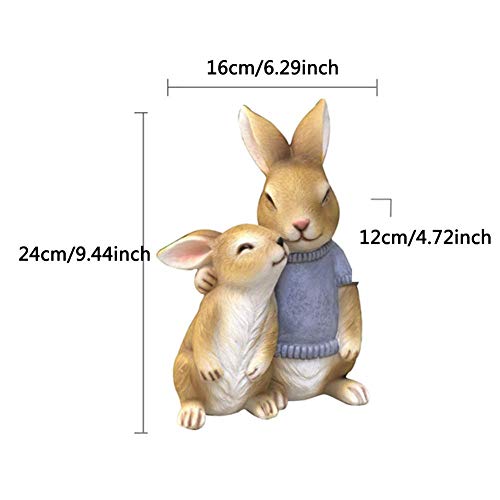 Liushi Garden Statue Decorations Outdoor, Rabbit/Squirrel Sculptures Home Decor Modern Ornaments, Resin Home Patio Craft Simulation Animal Decoration,B #TOP4