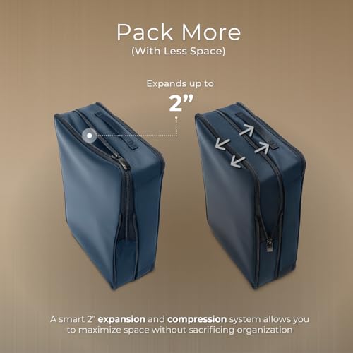 Cubes d'emballage de compression Briggs & Riley bleu marine pour valise de soute