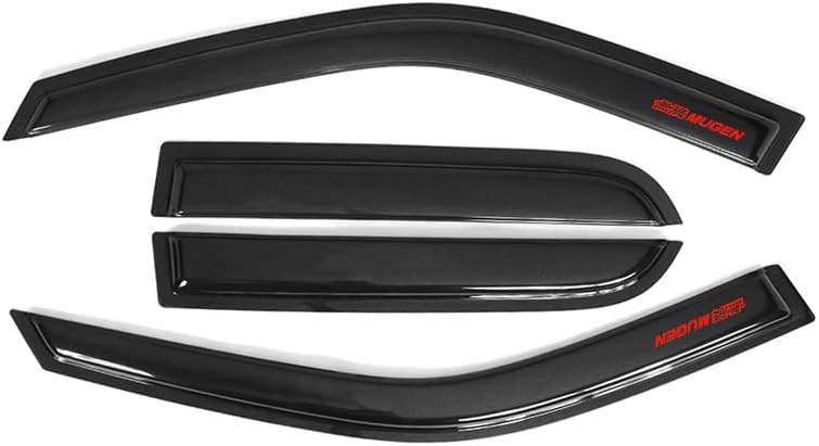 EVPROXP Window Visor Rain Guard Shade Compatible with 2002-2006 CRV, Side Window Vent Deflector, Dark Smoke Tinted, JDM Tape On Style, 02 03 04 05 06, Red Mug