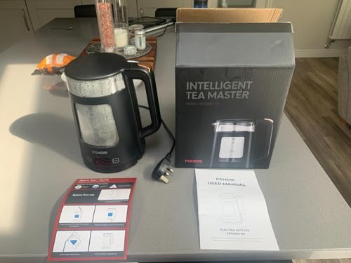 Electric Kettle, 1.7L Glass Tea Kettle, with Keep Warm, 5 Temperature Control, 2200W Fast Boil, Auto Shut-Off & Boil-Dry Protection, with 5 Colored Lights, Black - Image 10