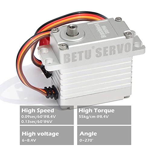 Betu 55Kg Brushless Servo, High Speed And High Torque Servo, Waterpoof Servo Made By Full Aluminum Case And Stainless Steel Gear #TOP4