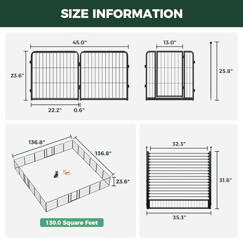 Image of FXW Instant Dog Playpen with RV Step Grid for RV Camping, 24 inch H, 24 Panels | Quick-Setup & Heavy-Duty Play Yard, Helps Close Stair Gaps, Fits 32 inch RV Step Opening, For Puppies & Small Dogs, Patented