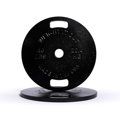 Weight It Out Cast Iron Olmpic Machined Weight Plate Pairs, Super Thin Weight Plates for Weight Lifting, Strength Training, Gym; Durable and Accurate Weights, 2.5lb to 45lb (45, Pounds)
