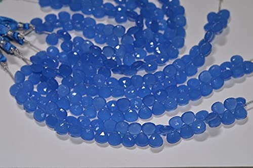 Quartz calcédoine bleue en perles briolettes cœur de 10mm pour création LKBEADS