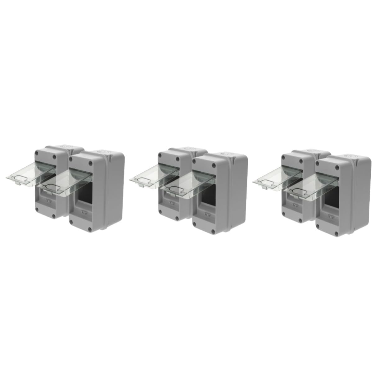 Gatuida 6pièces Boîte De Électrique Voies Avec Couvercle Transparent De Unités Pour Disjoncteurs Pour Utilisation Intérieure Et Extérieure
