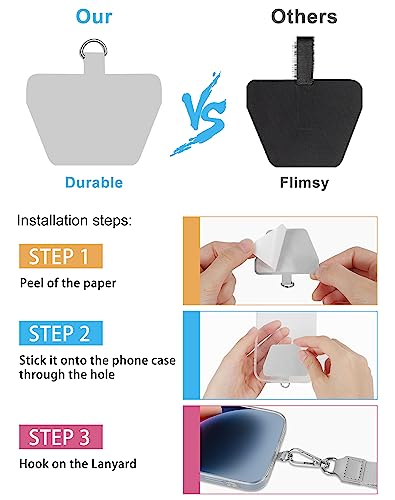 SHANSHUI Phone Lanyard, 2 Pack Adjustable Neck Lanyard - 4x Durable Pads and Universal Detachable Cell Phone Lanyard for All Most Smartphones — view 2