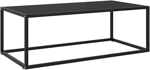 Miniatura 13 de Mesa de centro moderna, vidrio templado negro, cuadrada, muebles de sala de estar duraderos, mesa de centro de acento pequeño para sala Negro,Negro