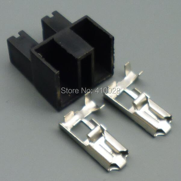 5/30 /100 Sets 6.3mm H7 2p Bend Angle Bulb Socket Female Plastic Holder Connector +terminals - (Color Name: 100set)