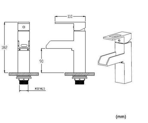 Mitigeur cascade de salle de bain pour vasque à poser style spa chic - 5