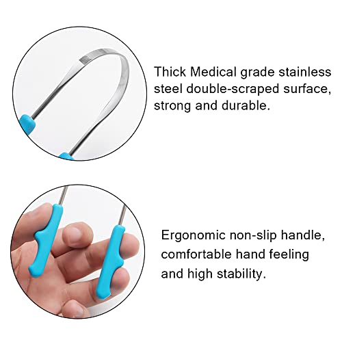 Tongue Scraper with Case,Stainless Steel Tongue Scrapers for Adults Cleaner Fights Bad Breath Oral Care - Image 3
