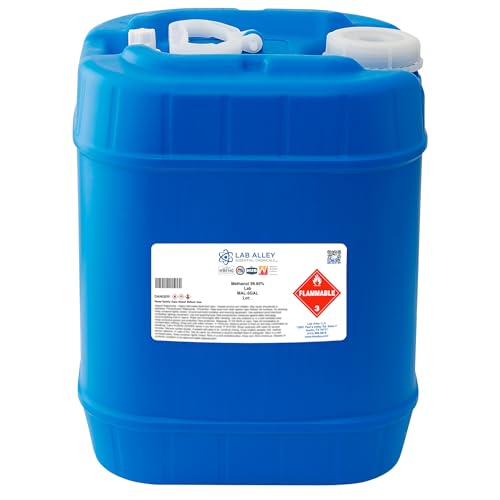 Lab Alley Methanol 99.85% Lab Grade Solvent, Polar Solvent for Laboratory, Industrial & Research Use, 5 Gallons