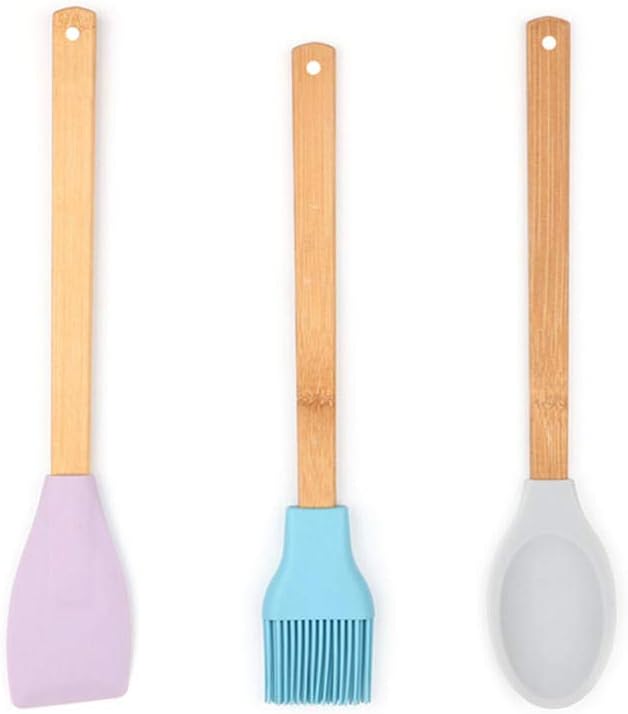 Baking Tools Three-Piece Wood Handle Scraper Barbecue Brush Spatula Scraper