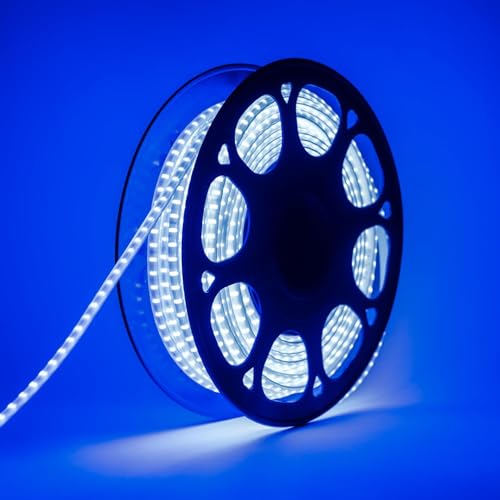 Image of Lexton 20 Meter Blue LED Rope Light with 2400 LEDs, Plug-in Decorative Waterproof & Flexible Strip, Energy Efficient Lighting for Home,Garden, Outdoor, Christmas & Party Decor (Pack of 1)