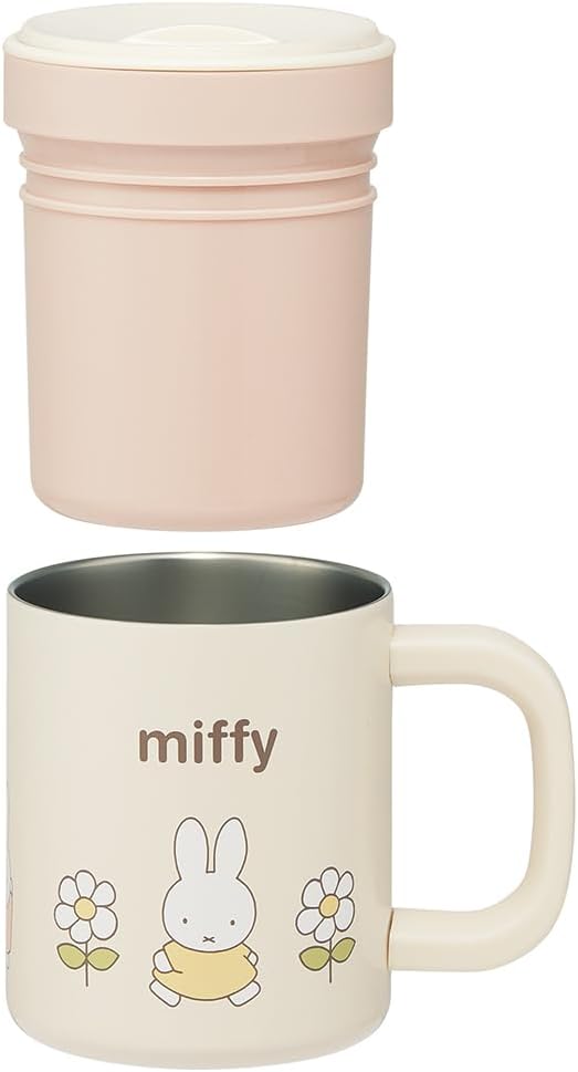 Skater STMG4NI Insulated Stainless Steel Mug with Inner Cup, Vacuum Insulated, Double Wall Construction, Miffy, 11.8 fl oz (320 ml) / 11.2 fl oz (330 ml)