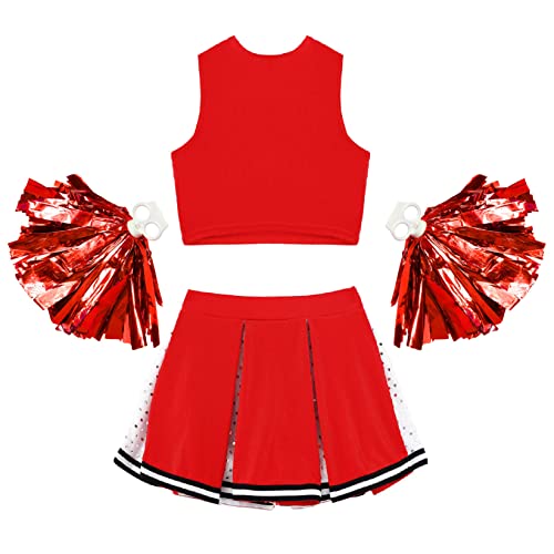 Disfraz de animadora para niña 12 años rojo miniatura 4