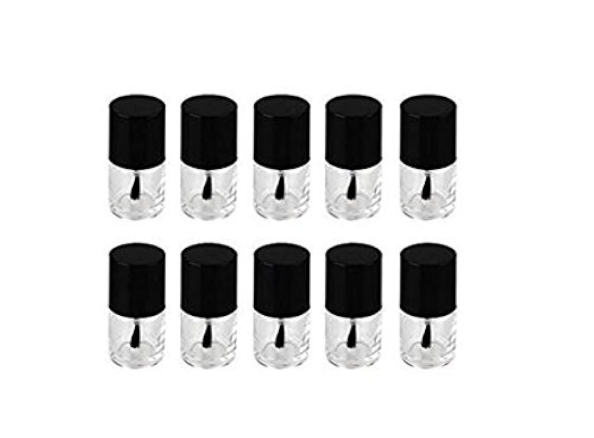 5Pcs 10ml Round Shaped Empty Glass Nail Polish Bottles