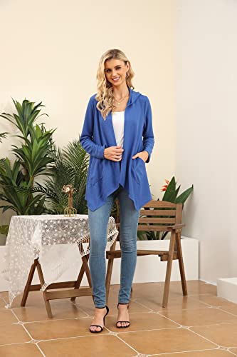 Image of VIISHOW Womens Lightweight Casual Hoodie Cardigans Open Front Waffle Knit Long Sleeve Outwear Coat with Pockets