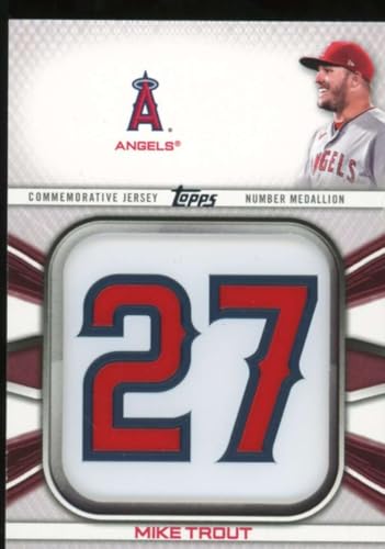 Mike Trout Card 2022 Topps Commemorative Player Jersey Number Medallions JNMMT