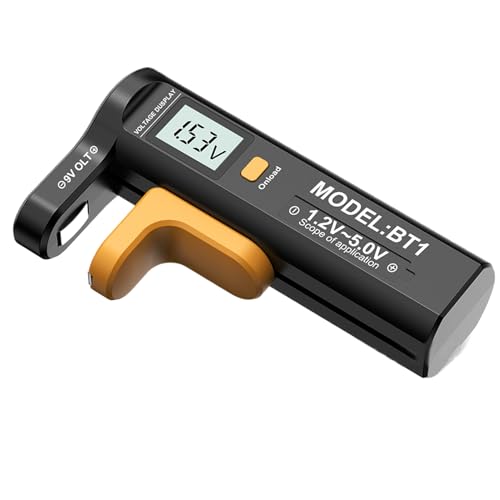 Comprobador Carga Pilas Numérico - Tester Potencia Compacto Manual | Instrumento Medición Batería Universal 15V 9V Moneda, Lectura Rápida, Ahorro Energía, Mantenimiento Diario