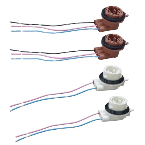 4PCS 3156 3157 Pre-Wired Harness Pigtail Sockets, Car LED Bulb Light Socket, Brake Tail Turn Signal Light Harness Plugs Connectors, Daytime Running Lights Wire Harness Pigtail