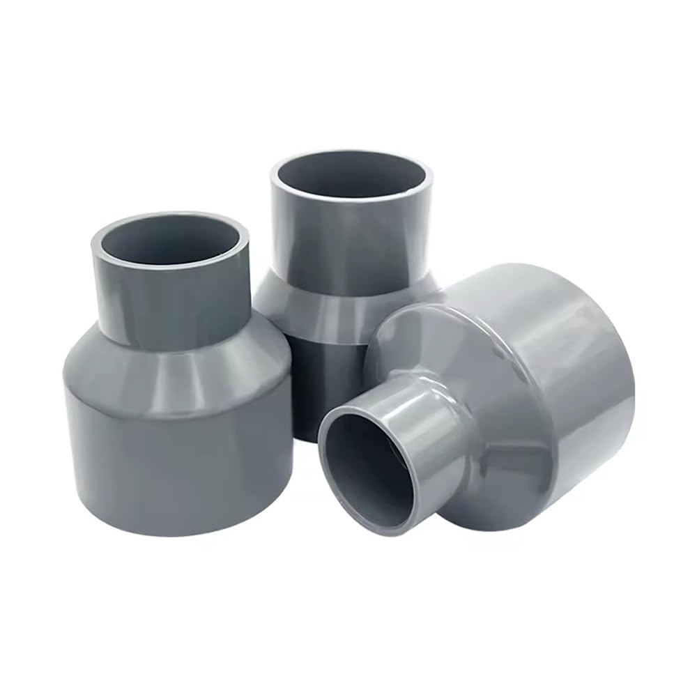 1 Szt. Szare Reduktory Do Rur PCV, Plastikowe Złącza Proste, Dobre Adaptery Uszczelniające Do Akwariów I Nawadniania Ogrodów(90x50mm)