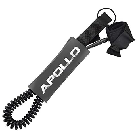 Apollo SUP Leash, Coiled Leash fürs Paddelboard, Halteleine zum Surfen, Stand-Up-Paddling Zubehör Cover