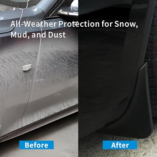 Image of Mud Flaps for Tesla Model 3 Highland 2024 2025 - No Drilling All-Weather Splash Guards, 4PC PP+TPE Mudguards for Snow /Mud /Rock Protection, Original Fit Tesla Accessories