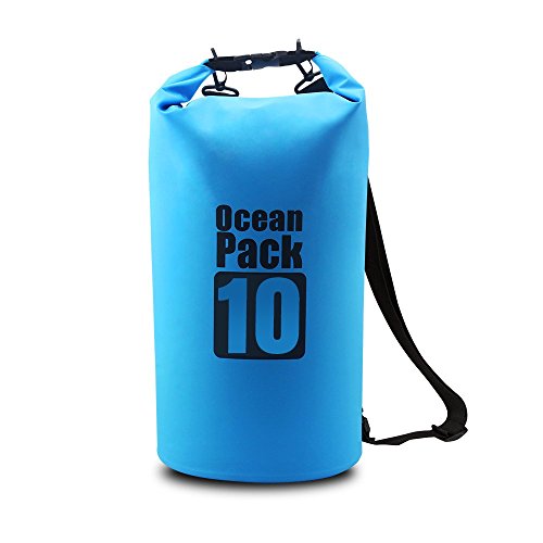Homar  Bolsa seca impermeable mejor en el equipo de deportes de agua accesorios de kayak floating portátil mochila perfecta para barcos  Kayak canoa Pesca Rafting Piscina Flotante y Camping Azul azul Talla:10
