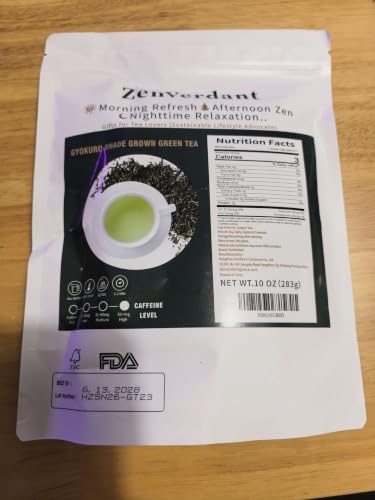 Image of ZenVerdant Enshi Gyokuro Green Tea Loose Leaf, 10oz | Premium Enshi Grown Loose Leaf Japanese-Style Shaded Green Tea, Fresh Umami Flavor