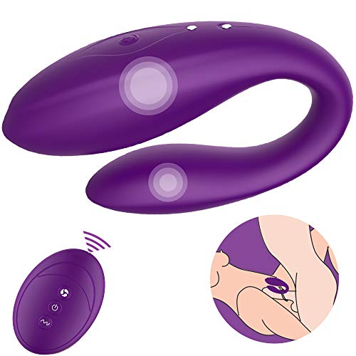 G-Spot Vibrator, Clitoral Couple Nipple Anal Vagina Vibrator with 10 Vibrations 10M Remote Control, Adult Sex Toys with Dual Motors for Women Men Male Female Couples Play, Purple