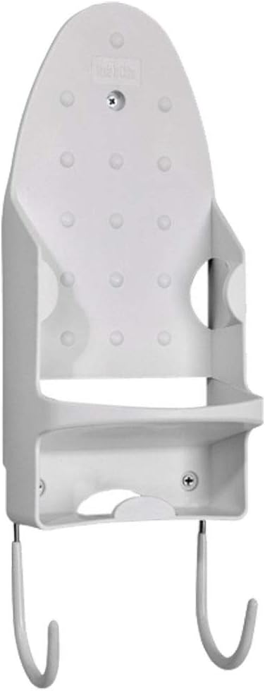 Cestlafit Ironing Board Holder and Iron Rest Heat Resistant Wall Mounted Holder with Steel Hooks,Iron Board Hooks Storage Organizer,12.2" X 5.31" X 4.33",White