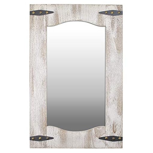 FirsTime & Co. Barn Door Wall Mirror, 33.5"H x 21.5"W, Tan/Ivory Wood
