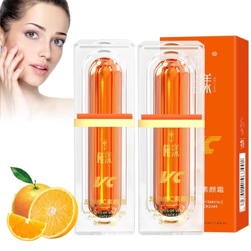BSMAX 2Pcs Five Vitamin C Tone-Up Cream,Five Vitamin C BB Cream,Natural Makeup Tone-Up Lazy Concealer for All Skin Types & Daily Use