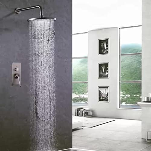 Ensemble de mitigeur de douche encastré rond avec flexible complet - 3