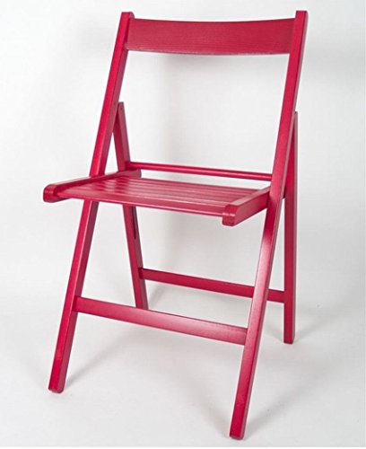 Gerimport Silla Plegable roja de Madera 38x42x87 cm