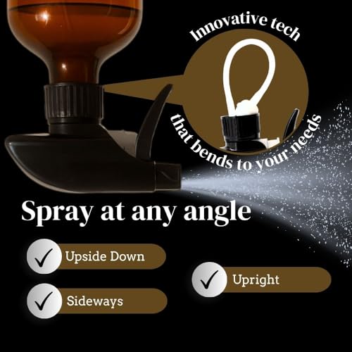 360° Spray Bottle (2 Pack) | Upside Down Spray Bottles | All Purpose Plastic Amber Spray Bottles2