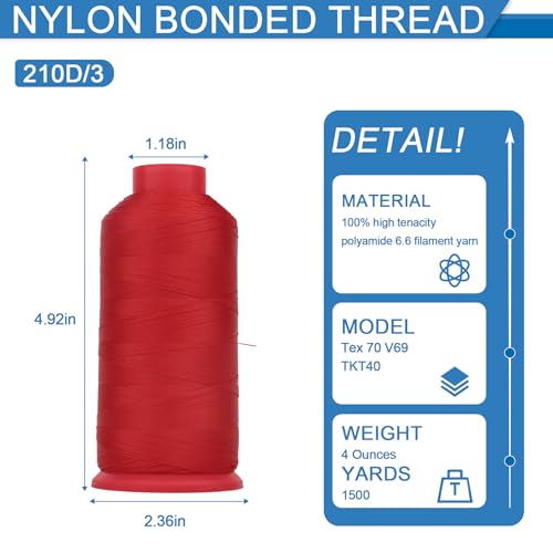 Hilo de Nylon 66 Bonded Heavy Duty 1500 Yardas Coral miniatura 2