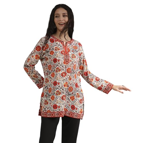 Image of Biba Printed Polyester Straight Casual Kurtis