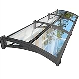 NacstarHome Marquesina Puerta Exterior 80x250cm, Tejadillo Protección contra Sol y Lluvia