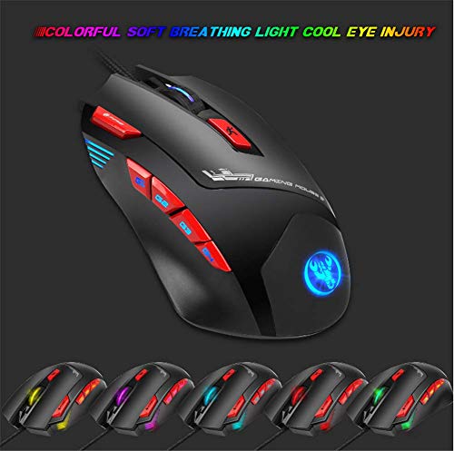 Gaming Mice Macro Définition Game Mouse 9-Key 7-Color Illuminated Mouse jusqu'à 6000 dpi – Image 4