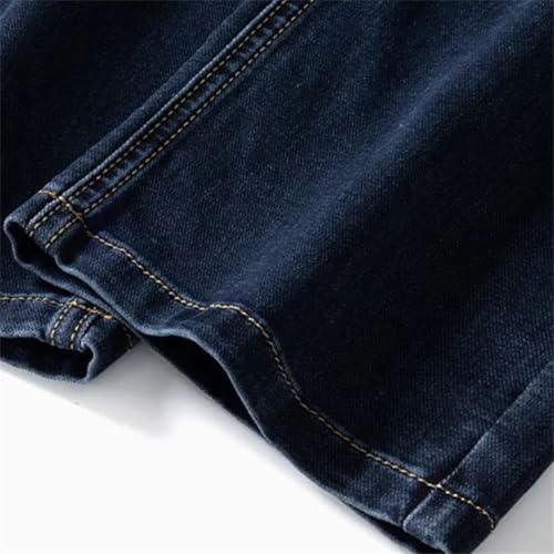 Men Spring Summer Loose Straight Denim Pants Thin Breathable Print Jeans Blue Trousers2