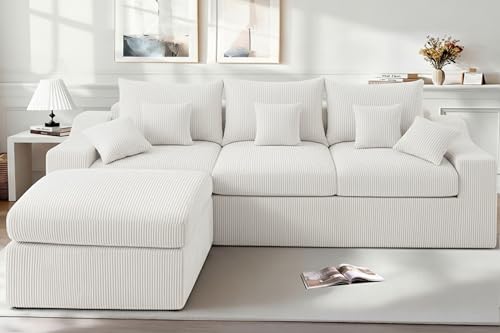 HABUTWAY 104" L-Shaped Cloud Sectional Couch, Beige