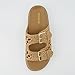 CUSHIONAIRE Women's Weaver Woven footbed sandal with +Comfort, Wide Widths Available, Tan 8