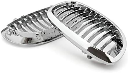 Artudatech Front Fence Grill Grille ABS Chrome Mesh For B-M-W E46 2D 2003-2005 3 Series