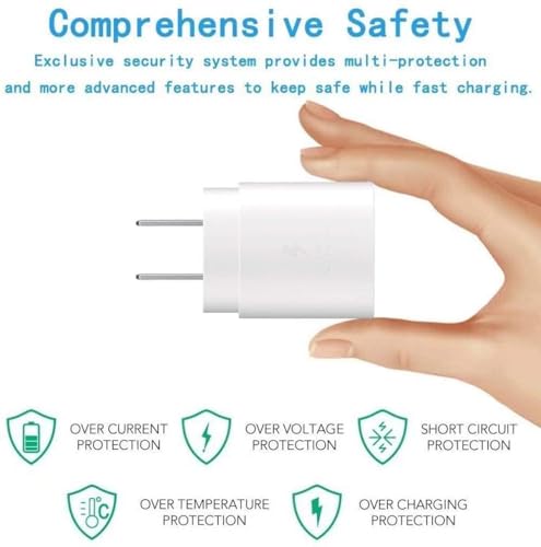 Image of Original 25W Super Fast Charging PD Adapter and Type C to C Cable Compatible with Samsung S24 /S24 Plus /S24 Ultra-White (CXZ43)