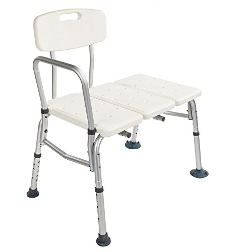 Tub Transfer Bench, Adjustable Height Medical Bath Shower Seat With Back, Bathroom Bathtub Non-Slip Stool Chair With Suction Cups For Elderly, Disabled - Supports Up To 330 Lbs #TOP8